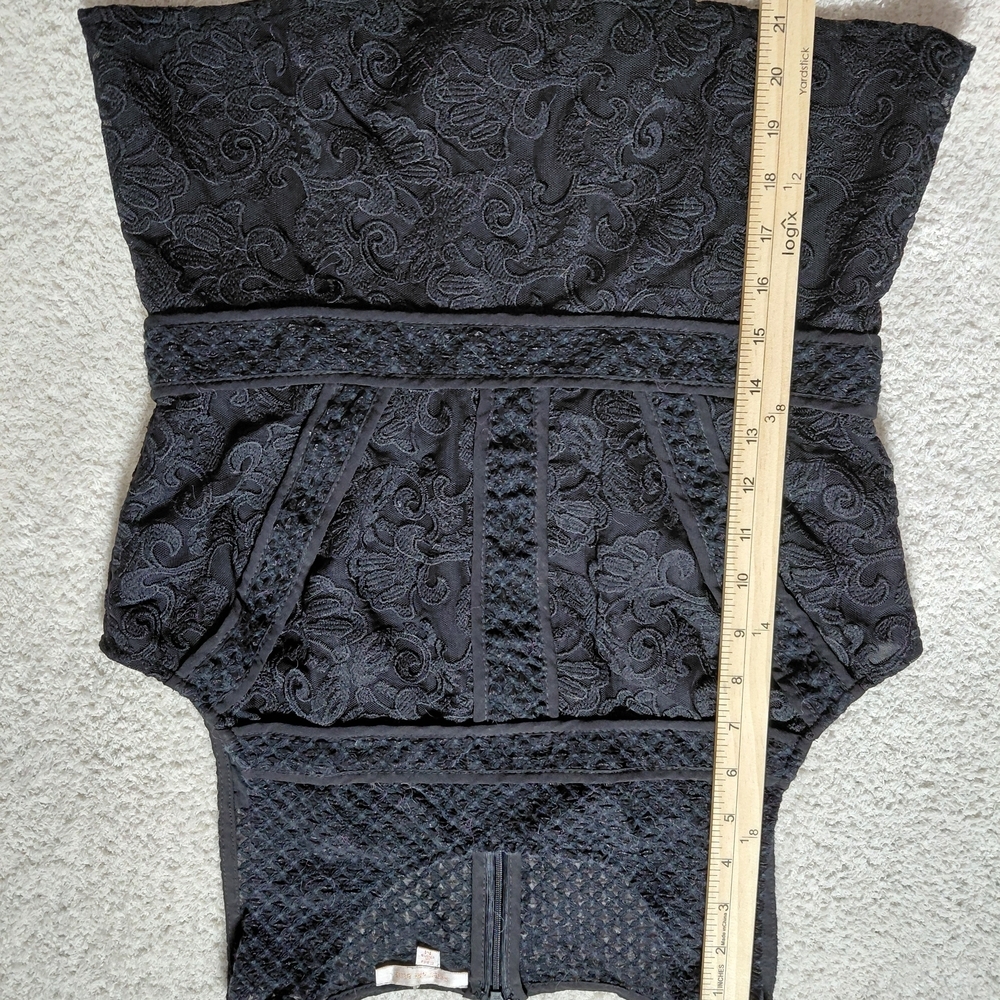 Skies Are Blue Black Textured Women's Blouse - Picture 5 of 8